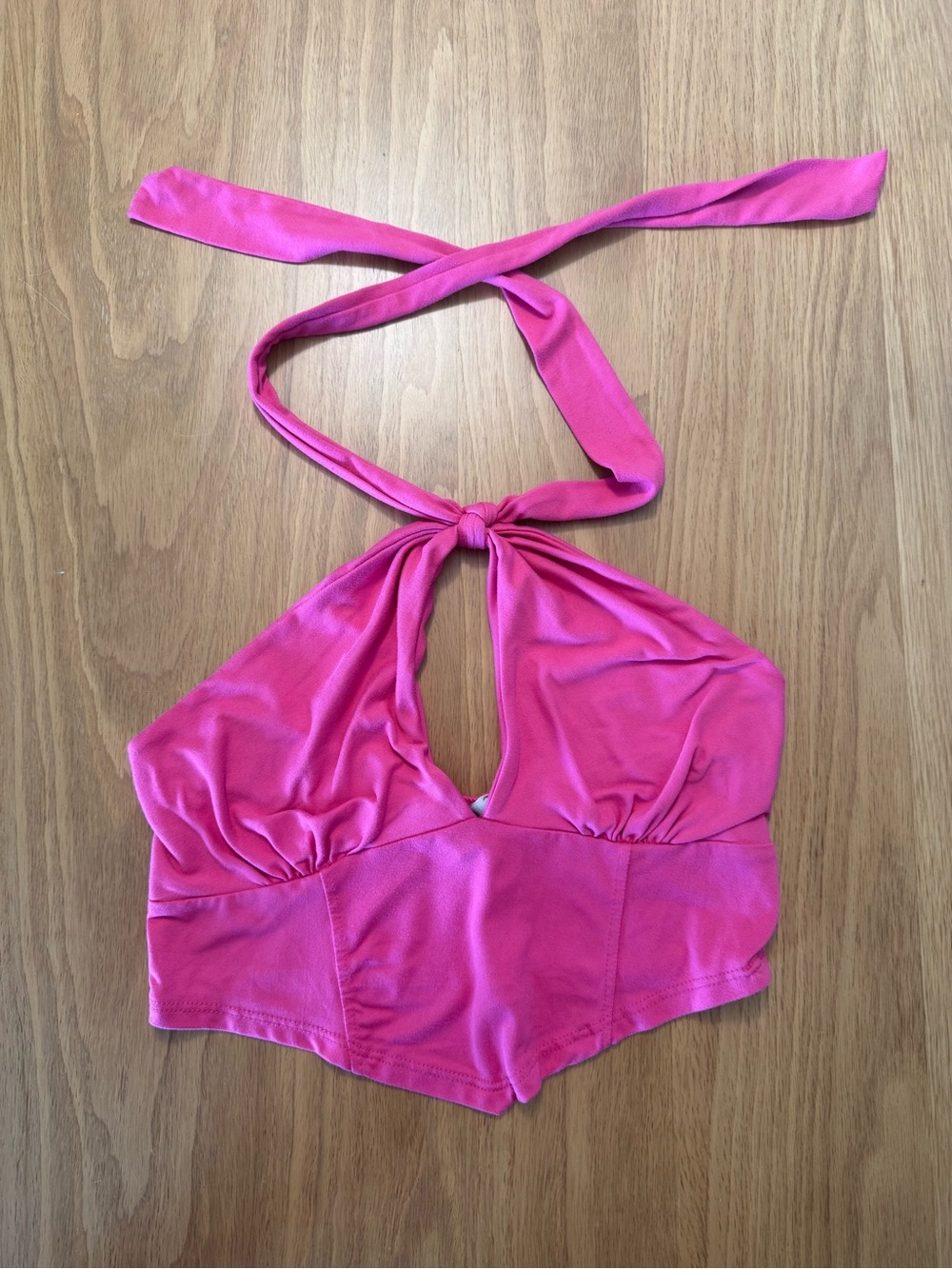 gaze Hot Pink Halter Crop Top